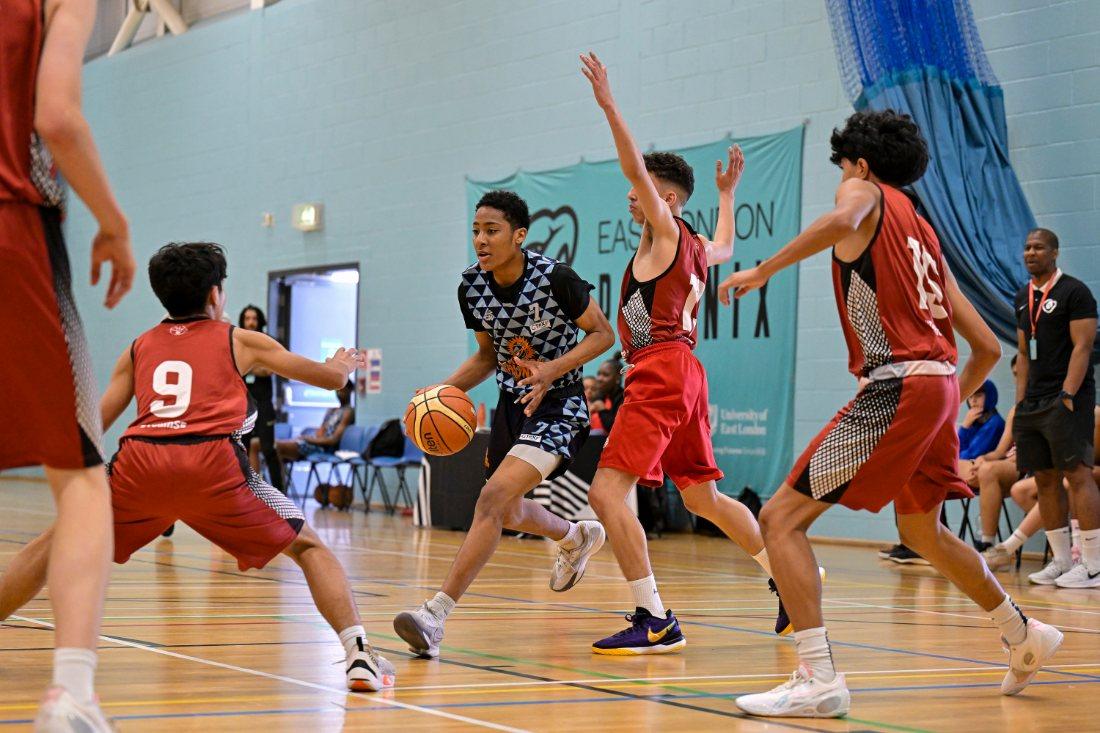 mixed ethnicity basketball players