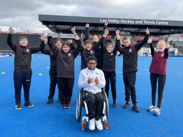 Paralympian Hilmy Shawwal smiles alongside school at Adapted inspire festival