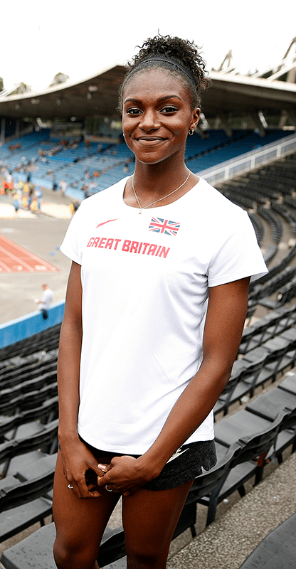 Dina asher smith at LYG Crystal palace athletics track