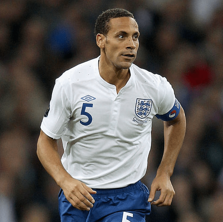 Rio Ferdinand plays football for england